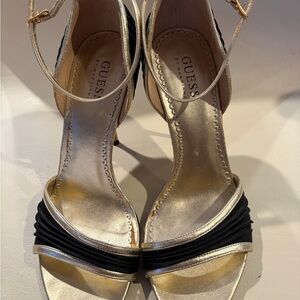 Guess Black and Gold Heels